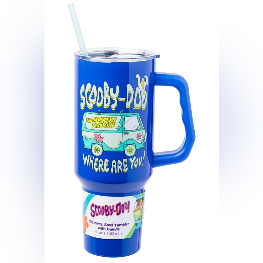 Scooby Doo Where Are You Stainless Steel Tumbler with Handle and Straw